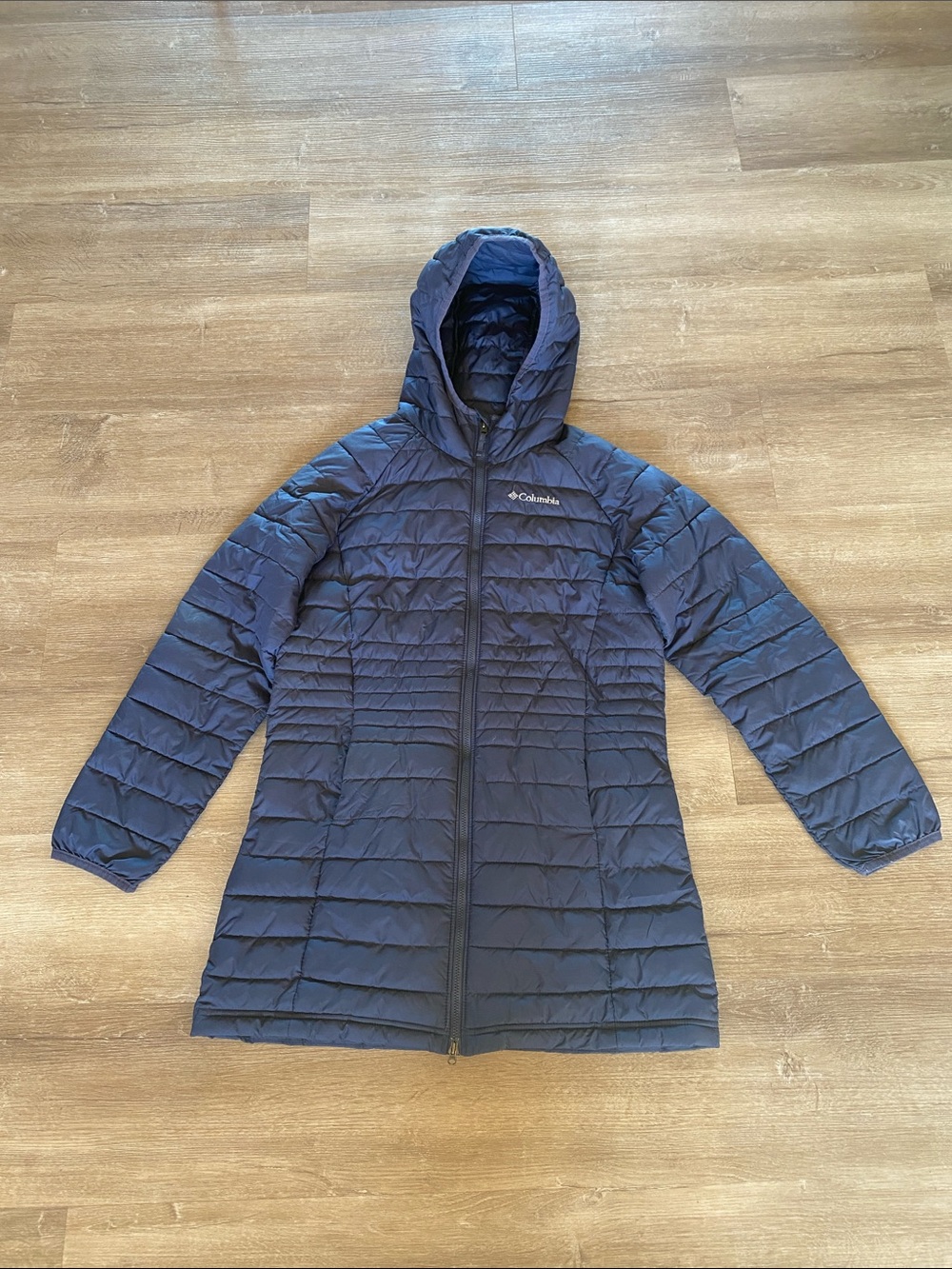Columbia Women's Hooded Packable Puffer Coat - Dark Blue